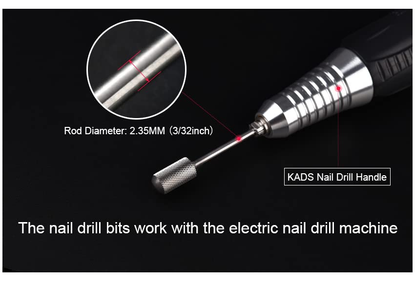 Rolabling Round Head Alloy Nail Drill Bit Manicure Drilling for Nail Gel Polish Removal Nail Accessories Tool (Medium)