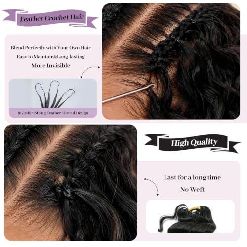 Deep Wave Crochet Hair Extensions 115g 16 Inch Human Hair Knotless Braids