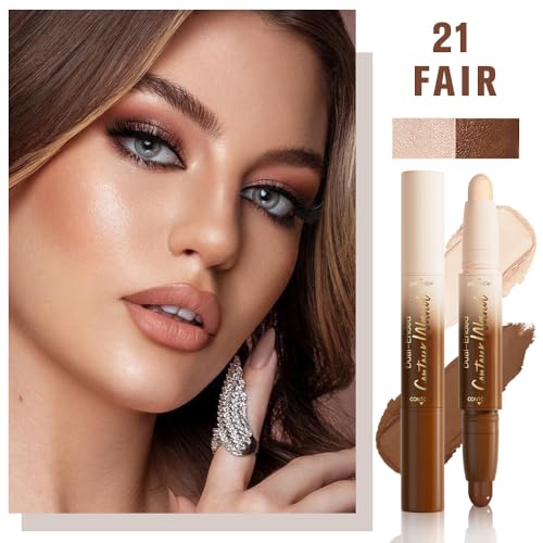 Dual-Ended Contour & Highlighter Stick Makeup – Waterproof, All Skin Tones