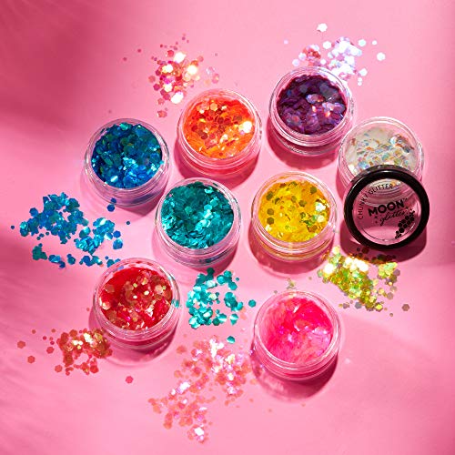 Moon Glitter Iridescent Chunky Cosmetic Glitter White 0.10oz