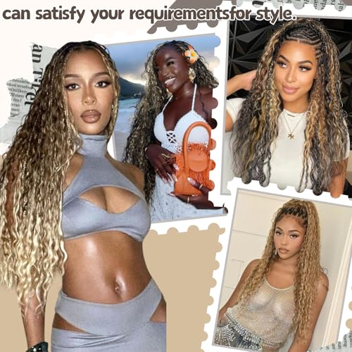 MYCNIMY Deep Wave Braiding Hair 22 Inch 2 Bundles for Boho Knotless & Braid Styles