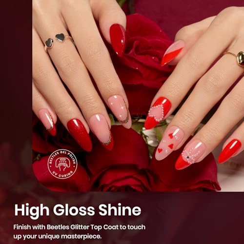Beetles Red Gel Polish Set - 6 Colors Soak Off LED UV