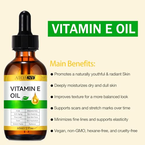Vitamin E Oil 2 Fl Oz - Natural Antioxidant for Skin & Hair