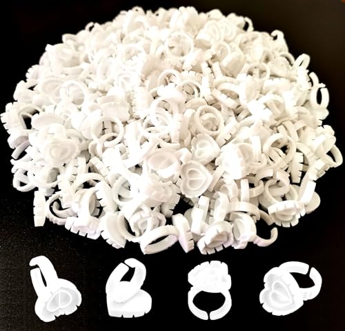 Blossom Lash Extension Glue Cups - 300 PCS Disposable Rings