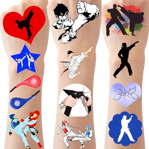 CupaPlay 176 Taekwondo Temporary Tattoos - 24 Sheets Party Favors