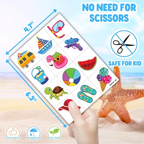 Beach Party Favors 48PC Set – Tattoos & Slap Bracelets