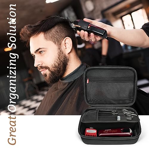 ProCase Hard Travel Case for Hair Clippers, Hair Cutting Barber Supplies Holder, Trimmer Organizer Storage Bag for Hatteker/Oneisal/Wahl 5Star/Andis Men Razor Guard Grooming Kits -Black