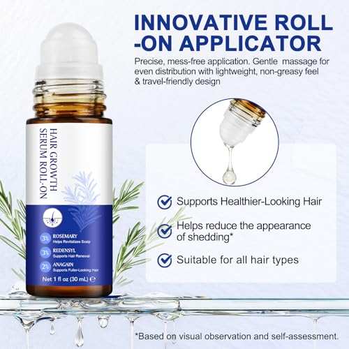 Hair Growth Serum Roll-On with 3% Rosemary Oil for Men & Women