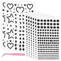 1620Pcs Self-Adhesive Face Gems Rhinestones Set with Tweezers