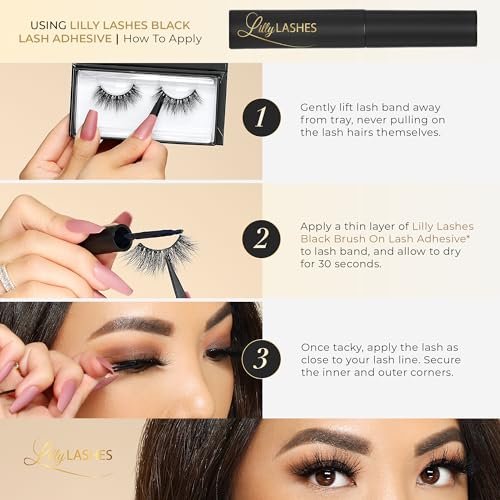 Lilly Lashes Rome 3D Mink Lashes, Mink Eyelashes, The Original Lilly Lash For Wispy & Natural Look, Reusable Eyelashes up to 25x, Fluffy Lashes, Strip Lashes, Lash Glue not Included