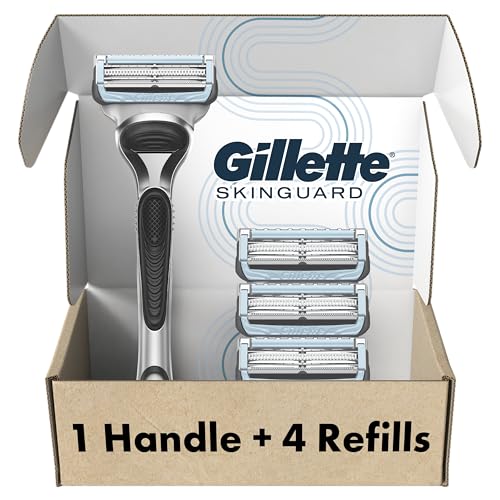 Gillette SkinGuard Razor with 4 Refills for Sensitive Skin & Razor Bumps - 1 Razor, 4 Blades