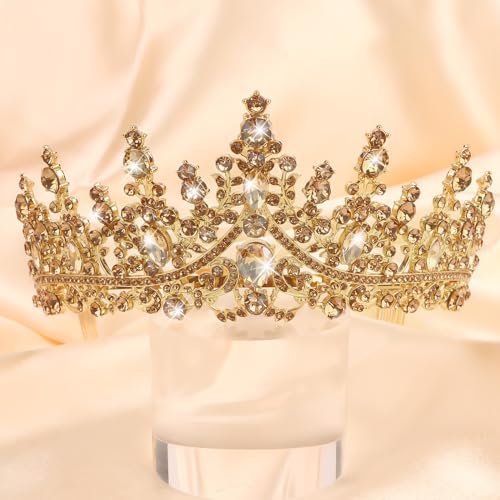 Gold Princess Tiara Crown for Women
