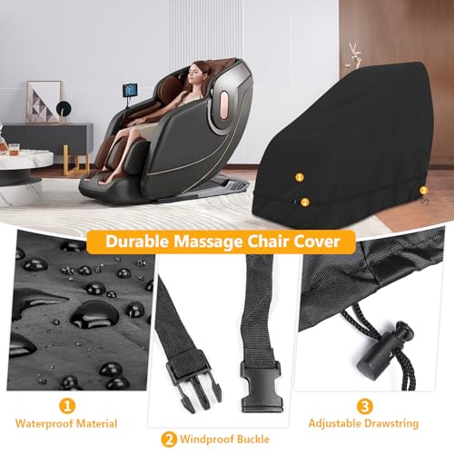 Massage Chair Cover Waterproof 59x39x55 Black