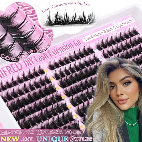 Winifred Eyelash Clusters Kit 10-18mm Spiky Fairy Lashes with Bond & Tweezers