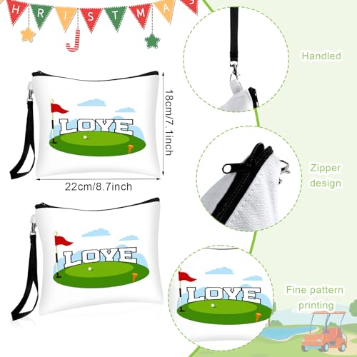 16pcs Golf Gifts for Women Accessories Cosmetic Bags Ladies Golf Makeup Bag Zipper Pouch Travel Toiletry Organizer for Purse Team Gift