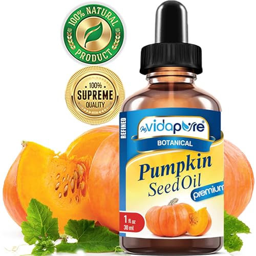 MYVIDAPURE PUMPKIN SEED OIL WILD GROWTH Pure REFINED for Skin, Face, Body, Hair and Lip Care (1 Fl Oz)