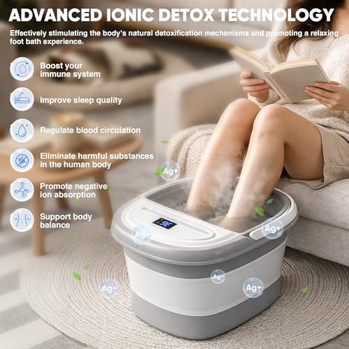 Ionic Foot Bath Detox Machine with 3 Sea Salts & Foldable Basin