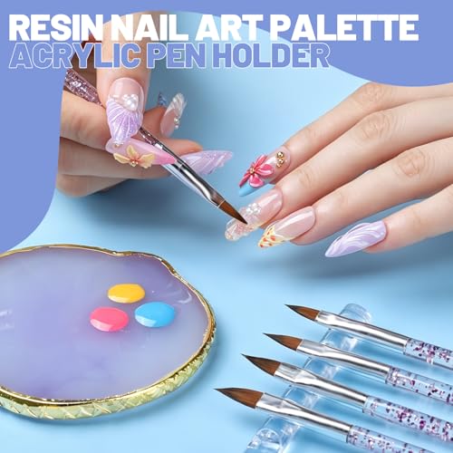 Teenitor Nail Art Tools Set - 23Pcs Brushes, 2 Magnetic Stands, 100 Adhesive Tabs