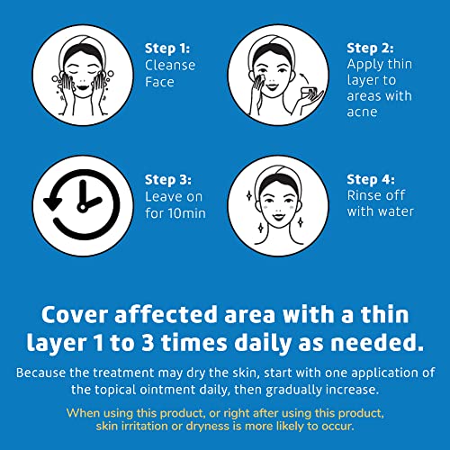 De La Cruz Sulfur Ointment - Cystic Acne Treatment for Face and Body - Daily 10 Min Spot Treatment Mask - Safe and Effective Game Changing Hormonal Acne Treatment that Clears Up Pimples - 2.6 OZ Tube