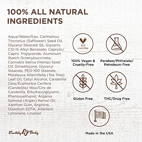 Earthly Body Miracle Oil Tea Tree Creme, 4 oz. - Tea Tree, Hemp Seed, Safflower & Sunflower Seed Oils - Nourish & Protect Skin, Smooth Rough Patches, Calm Irritation - 100% Vegan, Cruelty-Free