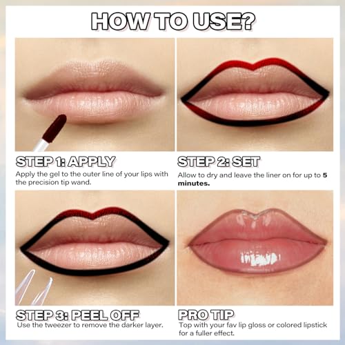 Cilrofelr Peel Off Lip Liner Stain - Long Wear Tattoo Lip Tint