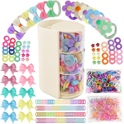933-Piece Girls Hair Accessories Set with Organizer - Beige