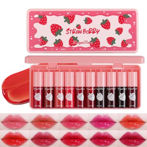 10-Color Liquid Lip Tint Set by Miniling – Waterproof & Versatile