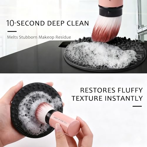Norate Makeup Brush Cleaner Kit 2Pcs with Cleaning Mat & Solution