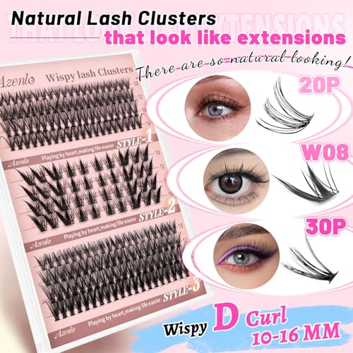 Azenlo 20D Cluster Lashes - Wispy DIY Eyelash Extensions