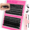 MilyBest Fluffy Volume Lash Clusters Kit 10-18mm D Curl for Eyelash Extensions