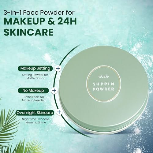 Club Suppin Matte Setting Clear Powder Foundation + Overnight Skincare with Shea Butter, Amino Acids & Aloe Extract, 2EA