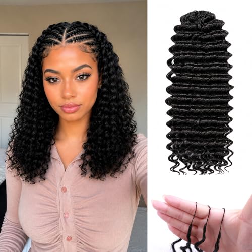 AMUMI 14-Inch Curly Crochet Hair for Black Women - 100 Strands