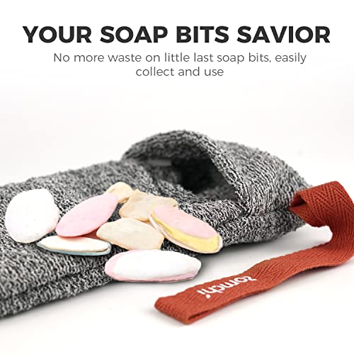 ZOMCHI Deep Exfoliating Soap Saver Bag for Bar Soap – 2 Pack, Grey