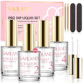 SAVILAND HEMA-Free Dip Powder Liquid Set - 10 Pc Dip Nail Starter Kit