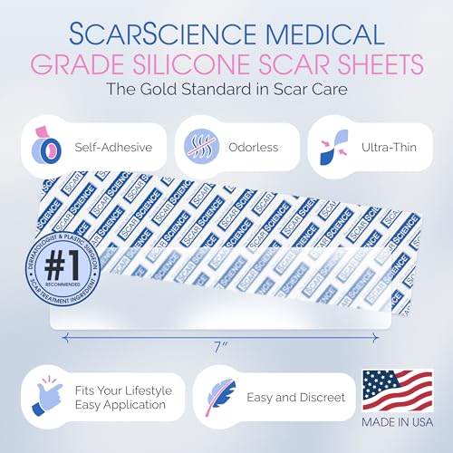 C-Section Silicone Scar Sheets for Cesarean Incision Scars ? Medical Grade Reusable Silicone Scar Strips for Postpartum Recovery ? Clear Breathable Silicone Tape - 7¡±, 8-Pack