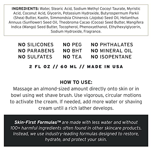 SUPPLY Ultra Lather Shaving Cream Black Pepper & Fir - Hypoallergenic Formula for Men - 3.4 Oz Jar - Naturally Soothes and Protects, Guards Against Razor Burn and Irritation