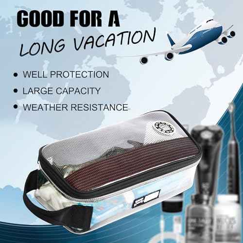 Rough Enough?Clear?Toiletry?Bag?for Traveling Men Shaving Kit Medicine Case Pouch Organizer Large for Toiletries Accessories