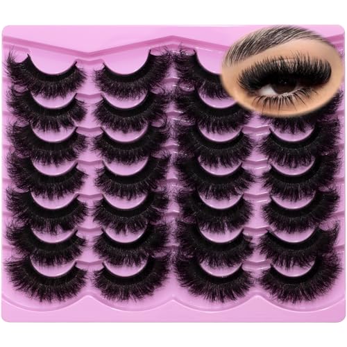 Mink Lashes 20mm Volume D Curl Cat Eye Faux Lashes 14 Pairs