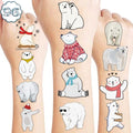 96PCS Polar Bear Temporary Tattoos ? Winter Arctic Theme Birthday Party Decorations, Cute Animal Stickers for Kids Boys Girls, Party Favors, School Prizes & Gifts