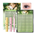 Lash Extension Kit LC Curl DIY Eyelash Extension Natural Look Faux Mink Lash Clusters With Bottom Lashes, 10-12mm Individual Lashes With Lash Remover & Glue for Self Use