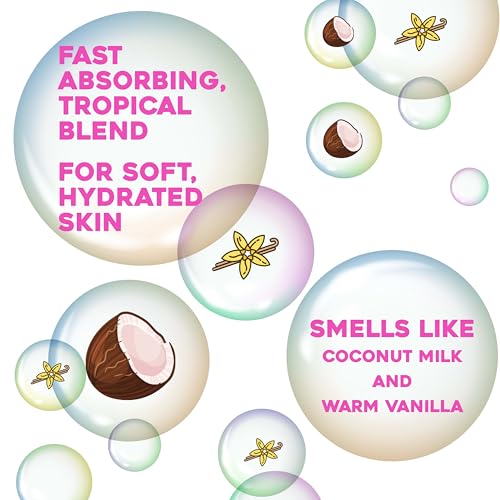 OGX Extra Creamy + Coconut Miracle Oil Ultra Moisture Body Lotion with Vanilla Bean, Fast-Absorbing Lotion for All Skin Types, Paraben-Free and Sulfated-Surfactants Free, 19.5 fl oz