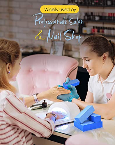 Maryton Nail Buffer Blocks - Blue, Fine 180/240 Grit, 5 pcs for Natural Nails
