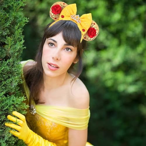 Gold Sequin Mouse Ears Headband for Birthday Parties