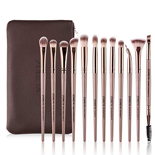 Z'OREYA 12Pc Professional Eye Makeup Brush Set with Bag