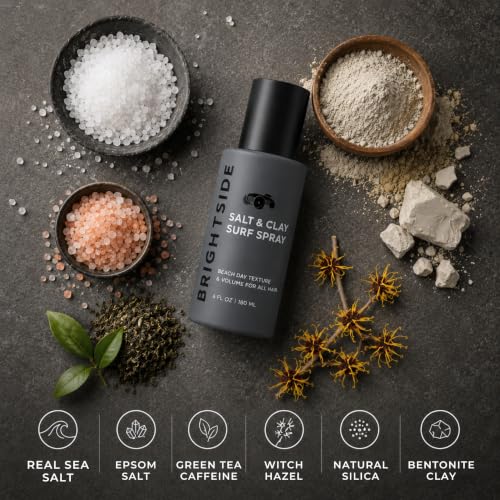 BRIGHTSIDE Sea Salt Spray for Men 6oz - Texturizing & Volumizing Hair Spray