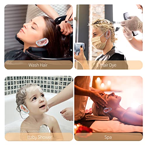 200-Pack Disposable Waterproof Ear Covers for Shower & Hair Care