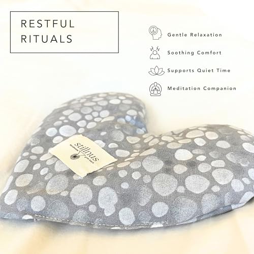 Weighted Heart Eye Pillow with Organic Lavender & Flaxseed ? Relaxation Gift for Women, Meditation Tool, Mindful Rest, Cooling Eye Mask, Wellness Self-Care Kit