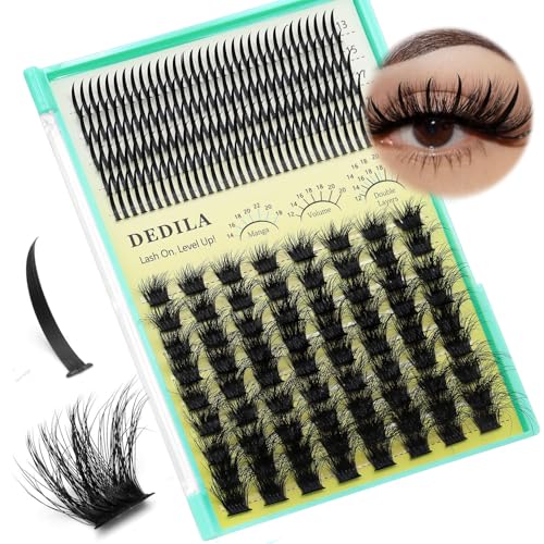 16Rows 80D Wispy Individual Cluster Lashes Fluffier DIY Eye Lashes Extensions 320 Pcs Makeup Volume Eyelashes Mixed 10-18mm Easy Grafting (80D-Mixed 10-18mm)