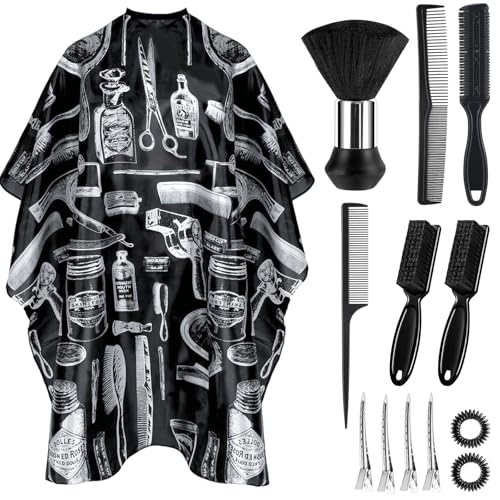 Barber Cape 63" x 55" with Neck Duster Brush Adjustable