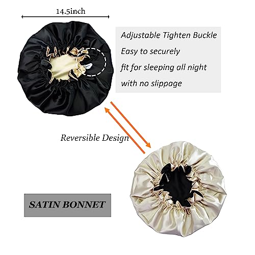 Silk Satin Bonnet for Sleeping - Double Layer Reversible Hair Cap